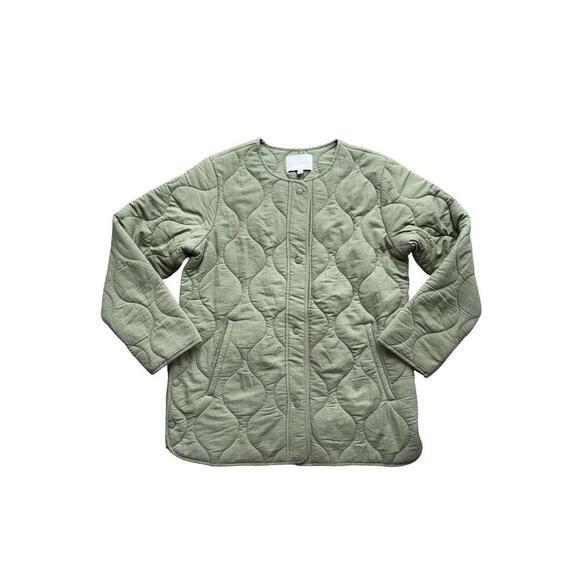 Lucky Brand Jackets & Blazers - Women Lucky Brand Olive Green Quilted Utility Jacket Size M NWOT Fall scalloped
